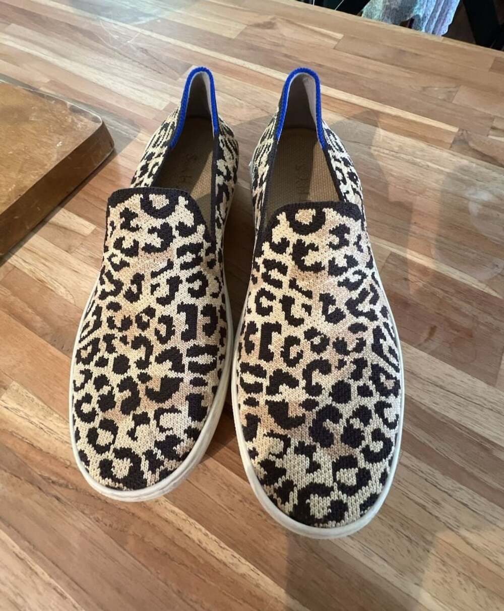 Rothy's The Slip On Desert Cat Leopard Animal Print Slip On Sneaker Shoes Women'